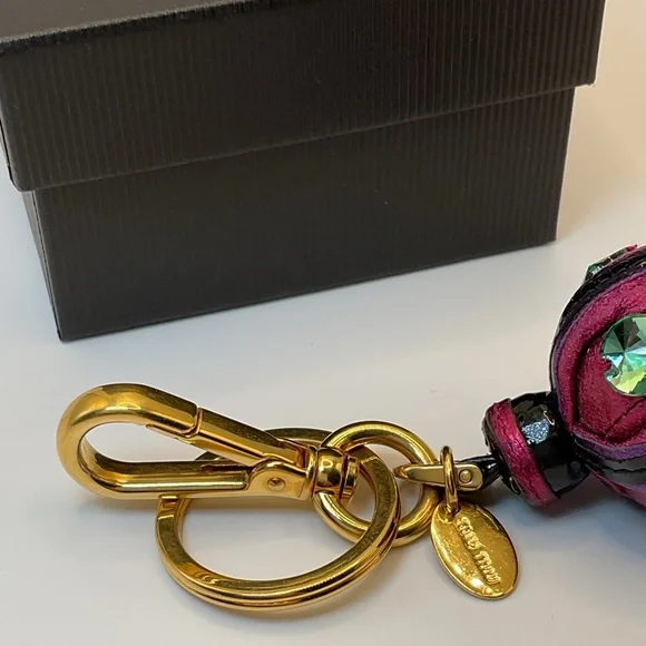 Miu Miu Pink and Gold Keychain/Bagcharm with Studded Accents - Picture 4 of 7